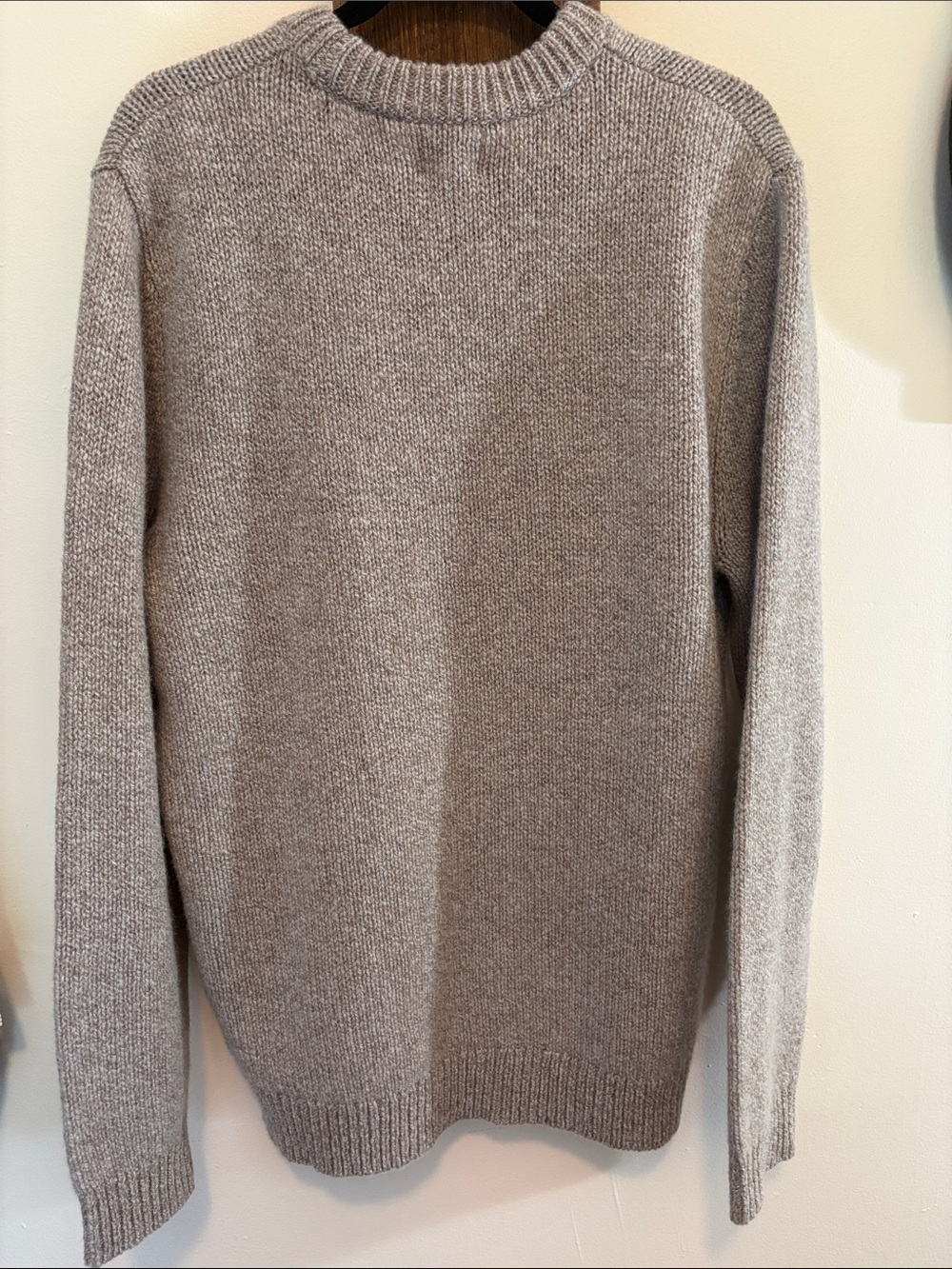 Men’s L.L. Bean Heather Taupe Crewneck Sweater Large Tall - Picture 3 of 8